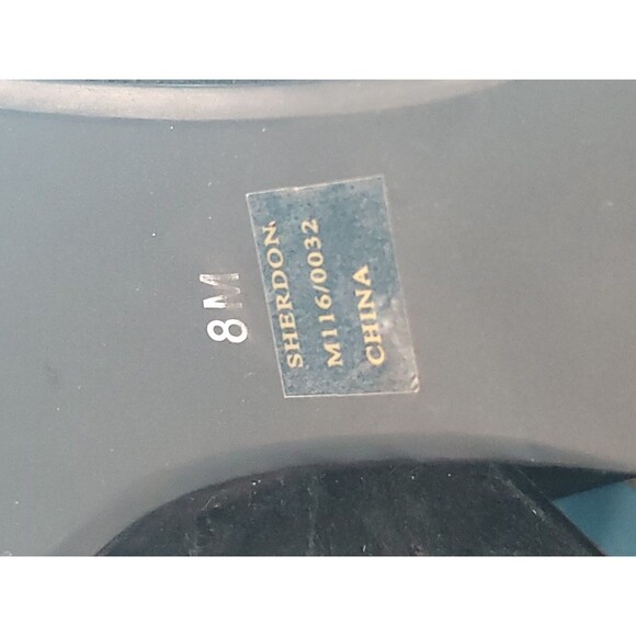 Tayran Sz 8 Wedge Sandal Strappy Slingback  Buckle Black Goth Preppy Summer - Picture 9 of 12